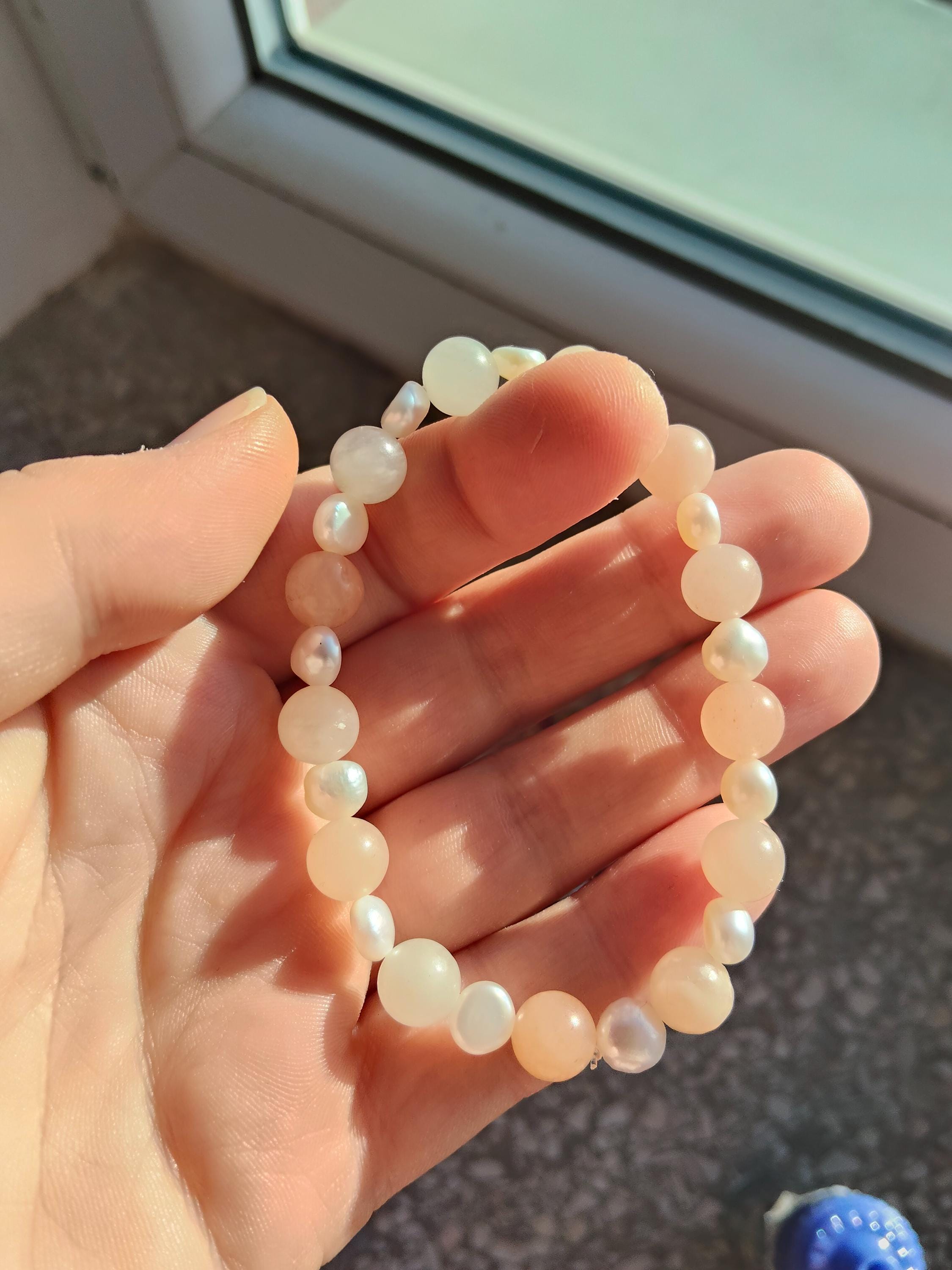 Genuine crystal bracelet orange peach aventurine and pearls minerals sizes your lucky charm zodiac