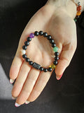 Zodiac black agate Virgo bracelet with genuine mineral crystal stone beads for daily wear and shadow work!