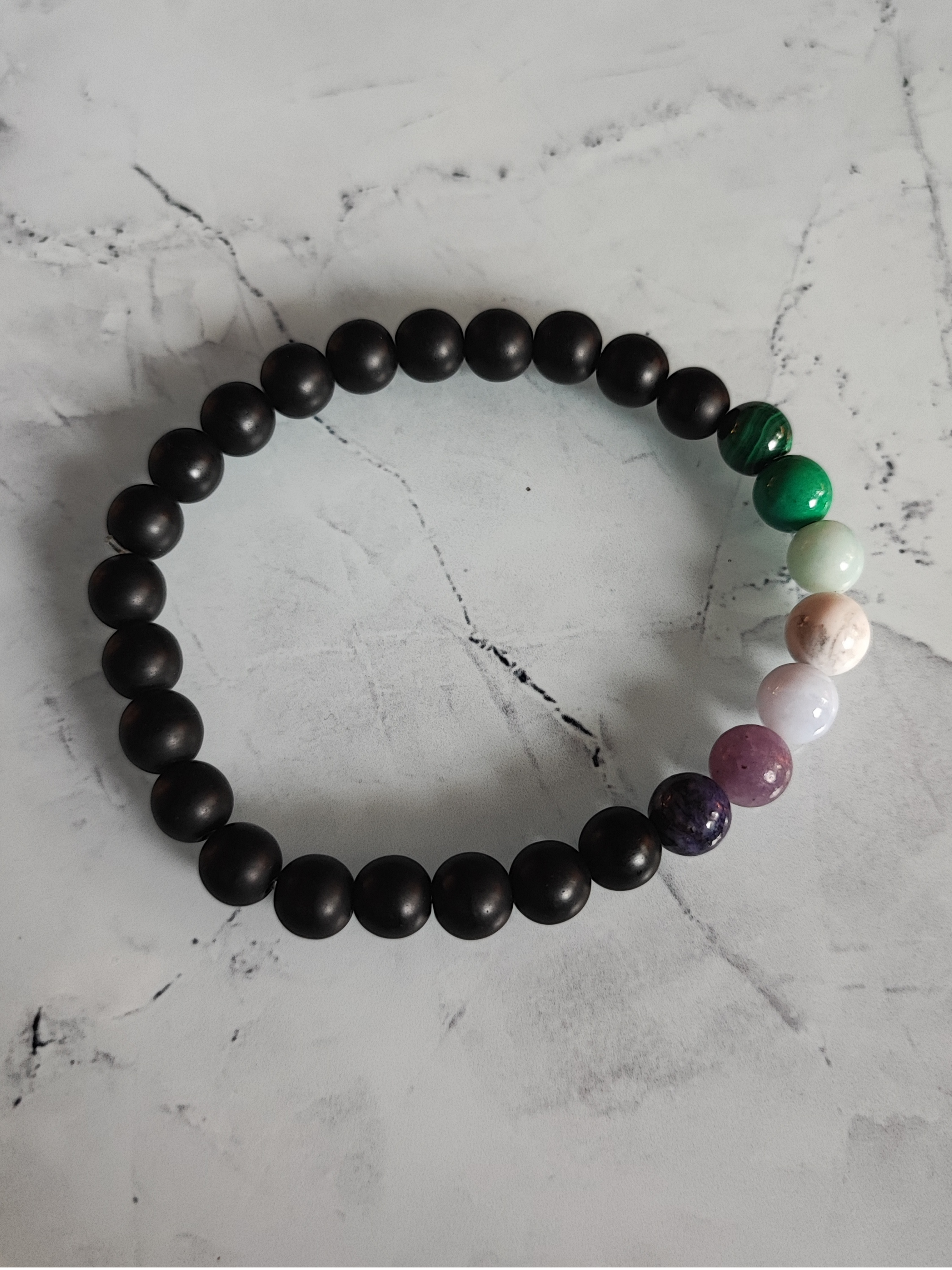 Pride gay subtle crystal bracelet black agate hematite quartz and minerals 8 mm beads achillean genuine