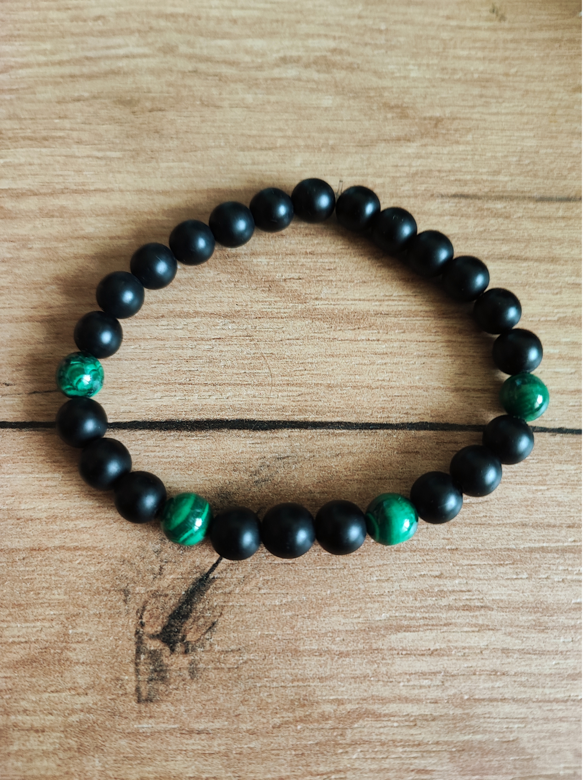 A genuine crystal bracelet for men black agate with minerals sizes your lucky charm zodiac quartz