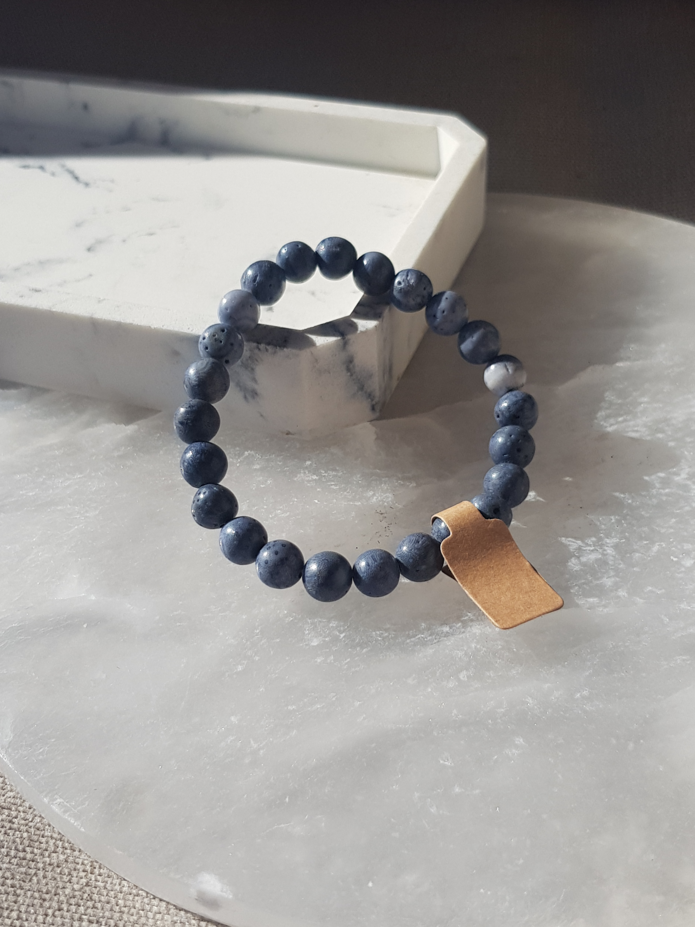 A genuine Blue Coral crystal bracelet for men women with minerals sizes your lucky charm quartz
