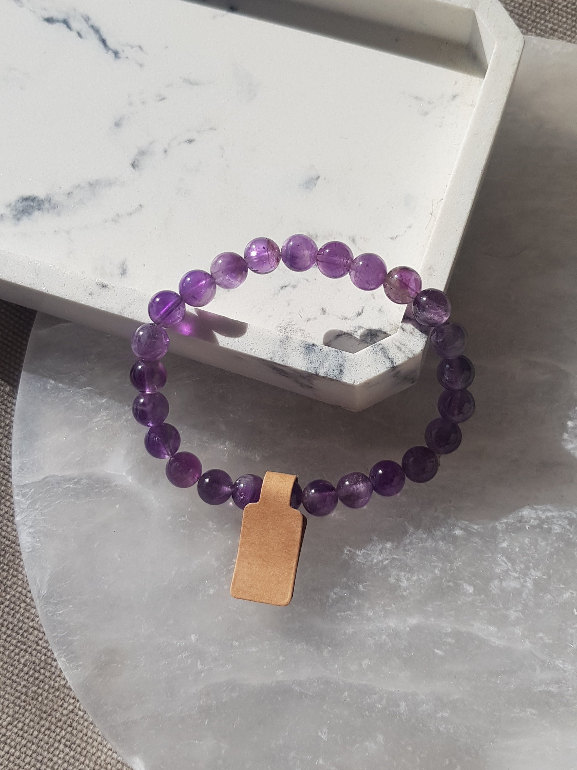 A genuine Amethyst crystal bracelet for men women with minerals sizes your lucky charm quartz